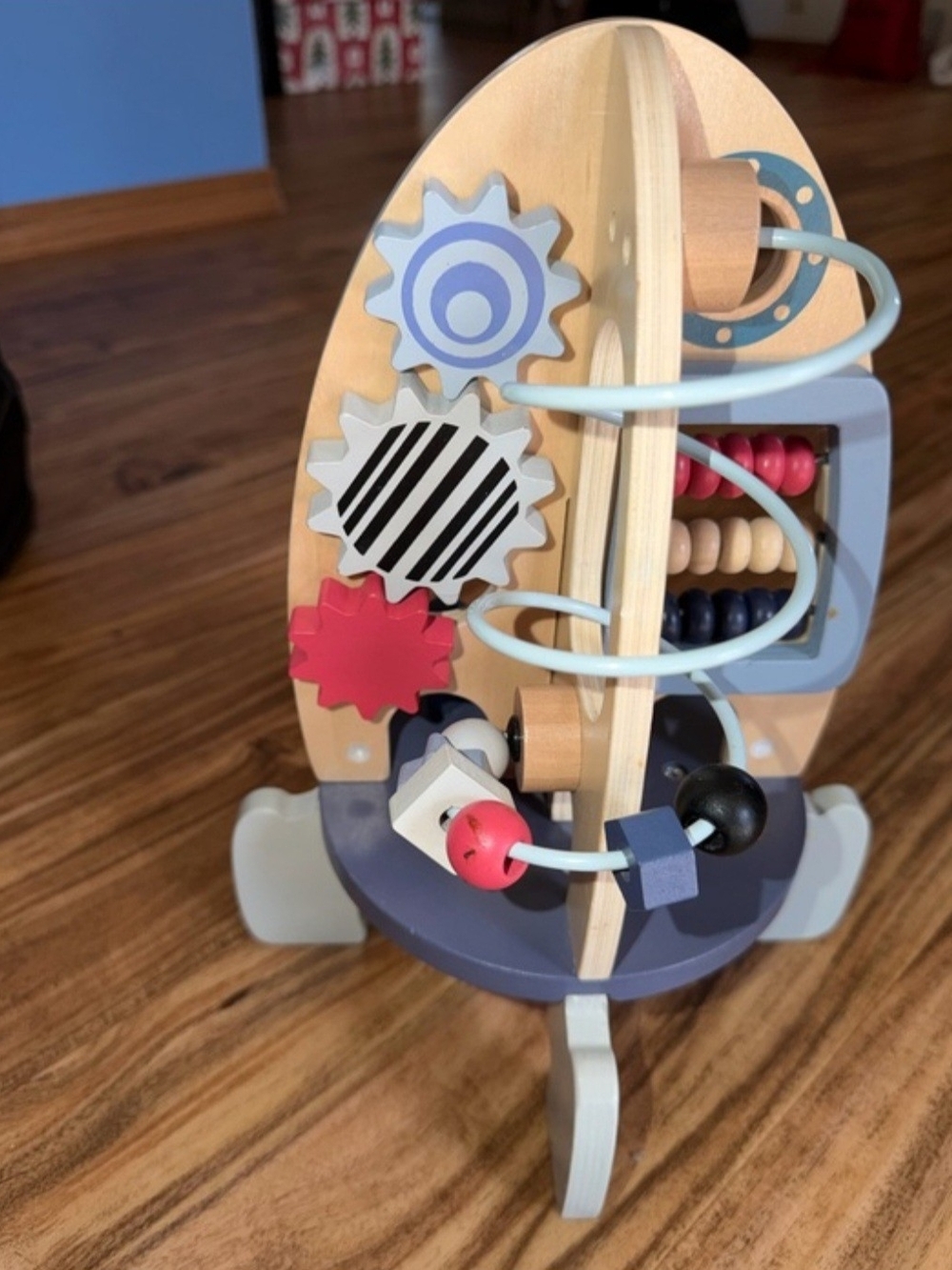 Wooden Multi-Activity Learning Center - Blue, Red, Natural
